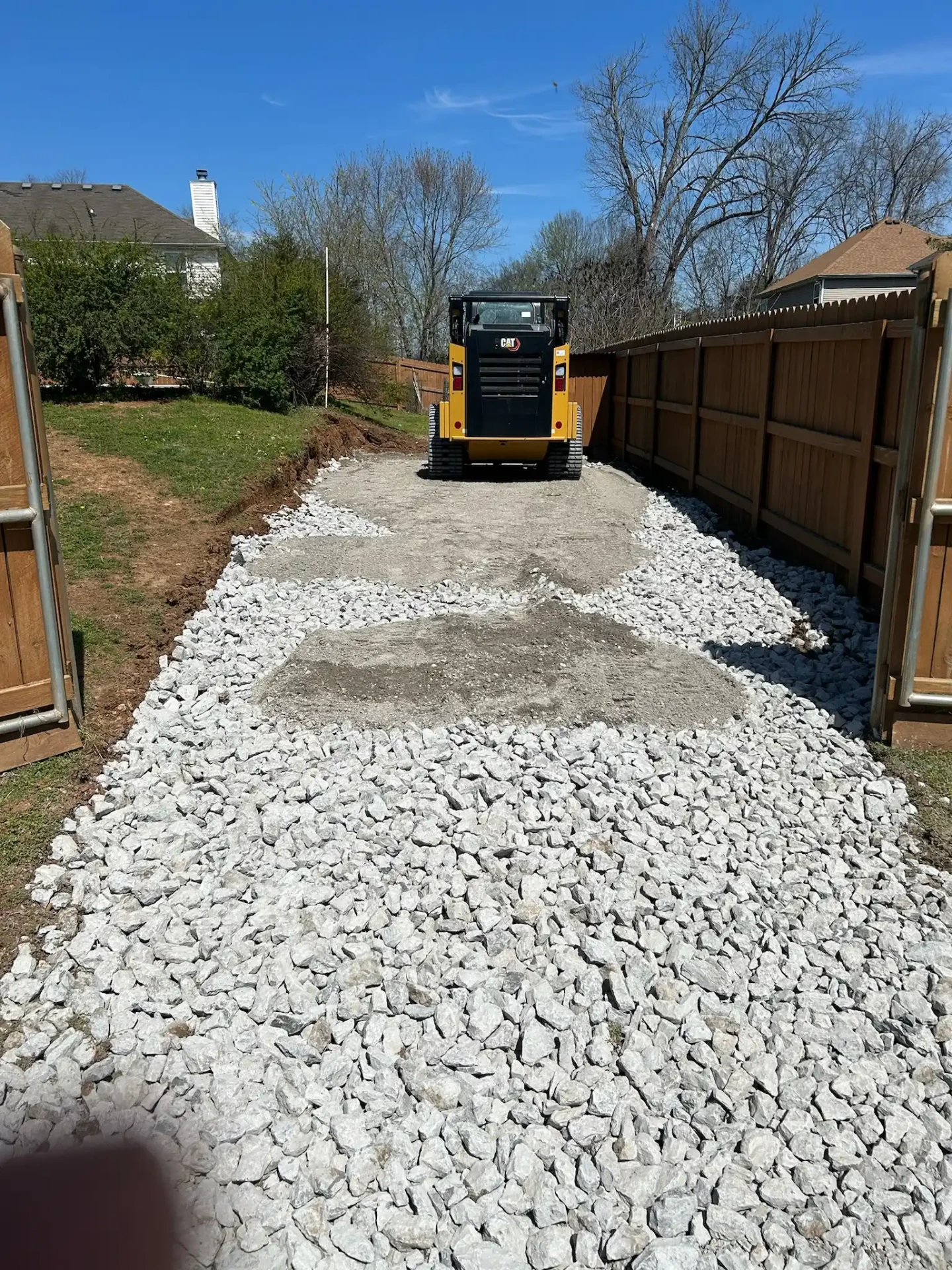 AFTER view of the Murfreesboro gravel driveway project